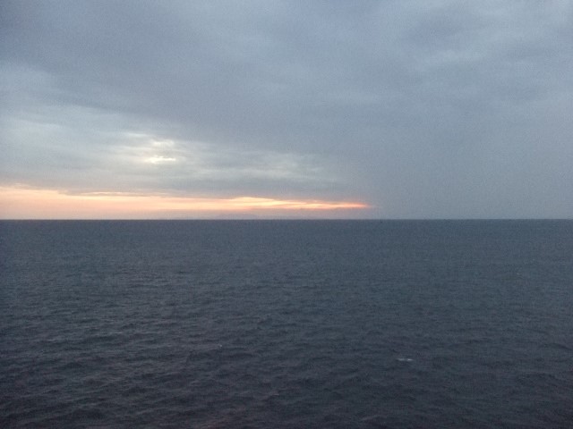 Sunrise in the open seas