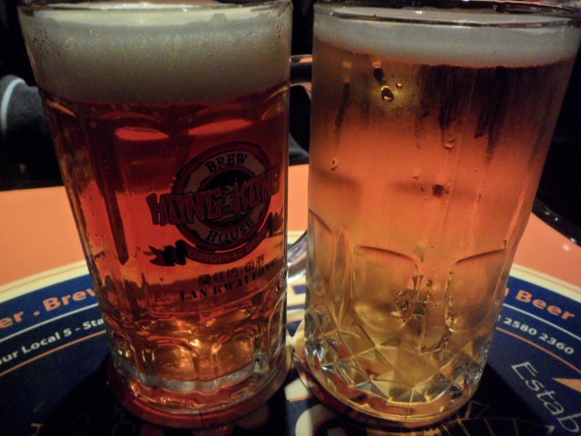 Pale Ale and Lager - Reasonably priced at 44HKD per pint