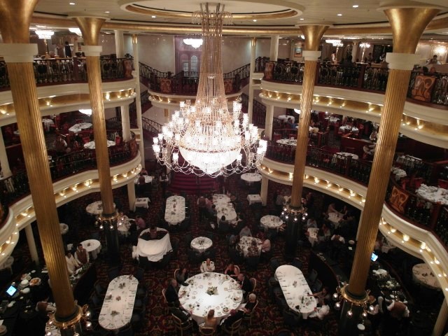 3 levels of Main Dining Area at the Aft of the Ship Royal Caribbean Cruise Mariner of the Seas
