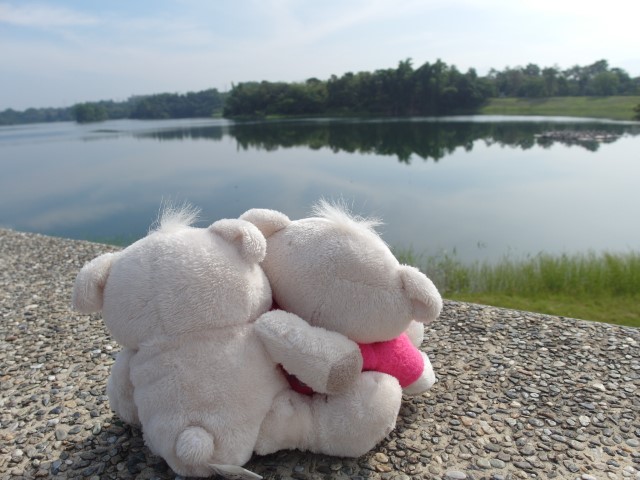 2bearbear enjoying views of Lan Tan Lake