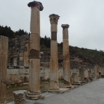 Pillars lining the main street in Ephesus Turkey