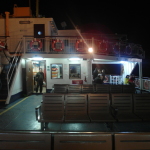 Cafe and sitting area on upper deck of ferry