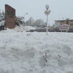 Snow covered driveway of Koru Hotel Bolu