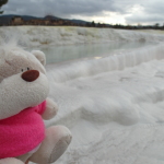 Kate and the travertines of Pamukkale