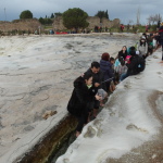 Hot spring to soak our feet during winter @ Pamukkale