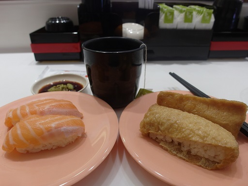 Inari and Salmon Sushi @ Sushi Express Singapore