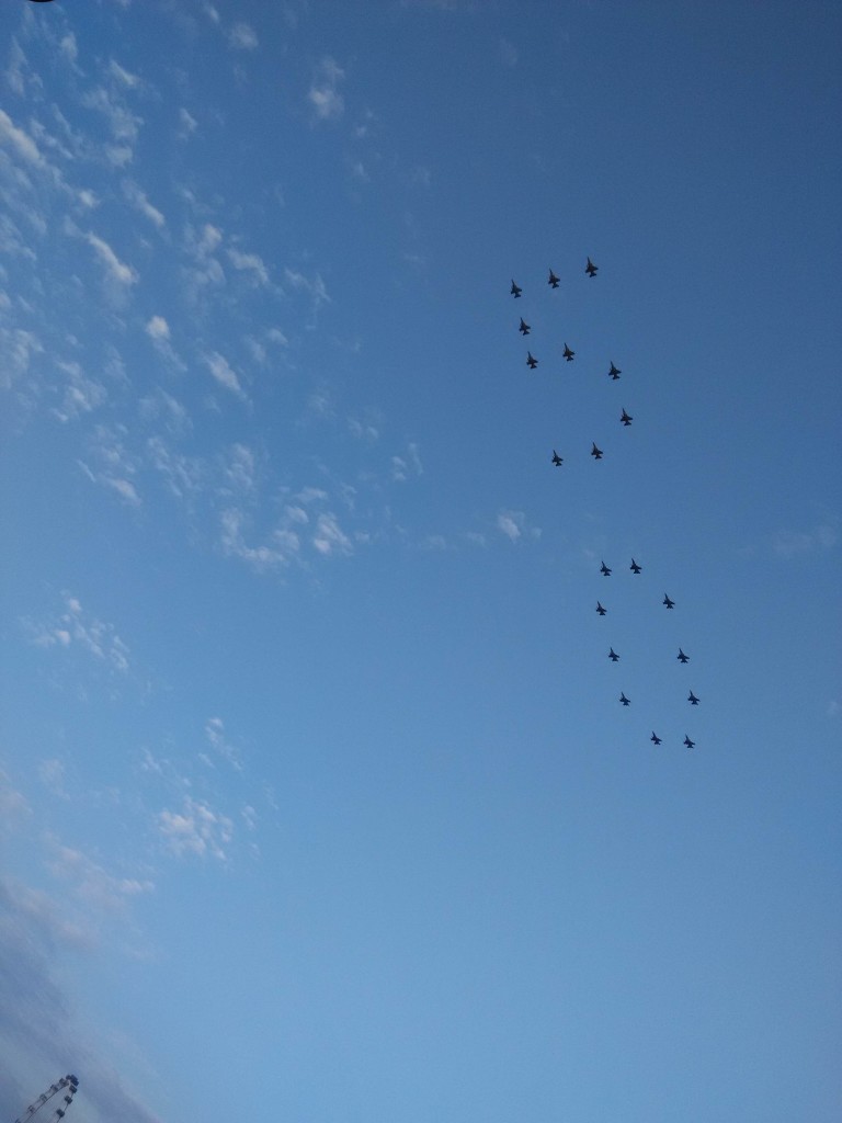 Close up shot of SG50 formation fly past