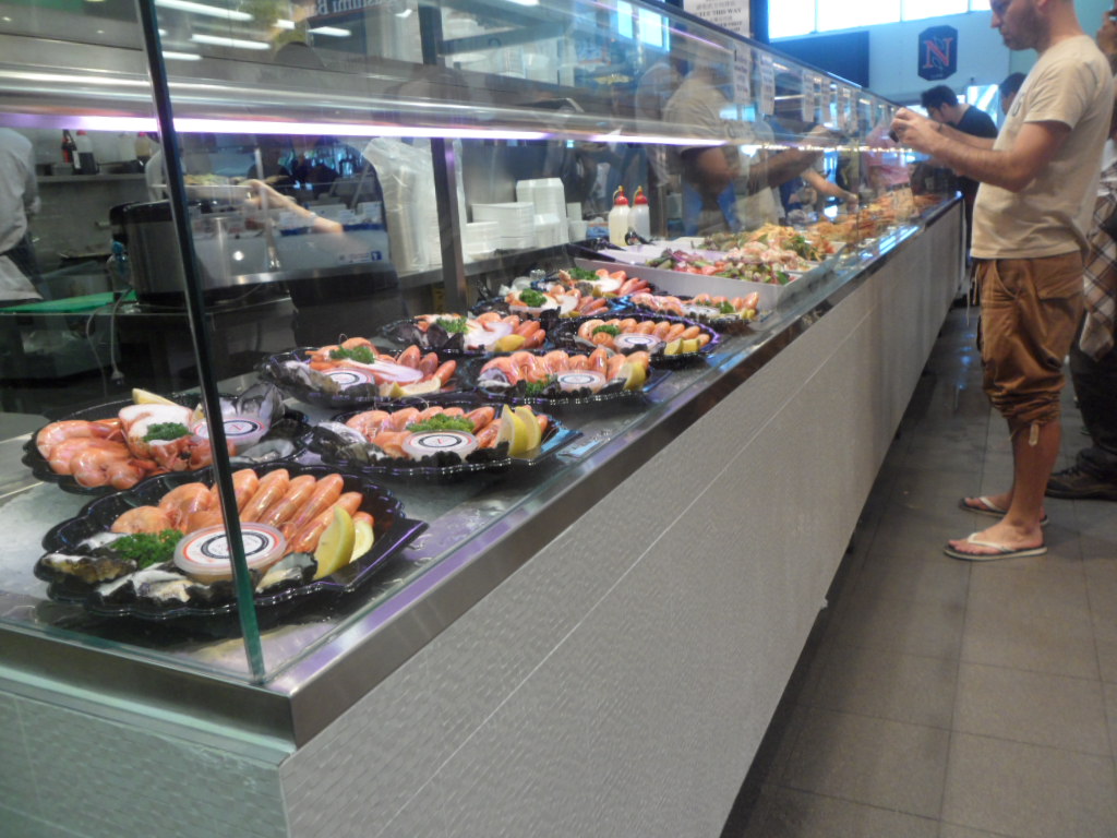 Fresh seafood platters at Sydney Fish Market