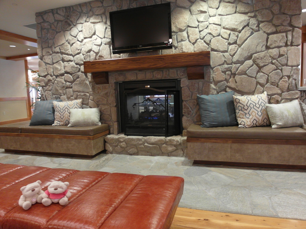 Lobby and Fireplace of Grand Residences Marriott Lake Tahoe
