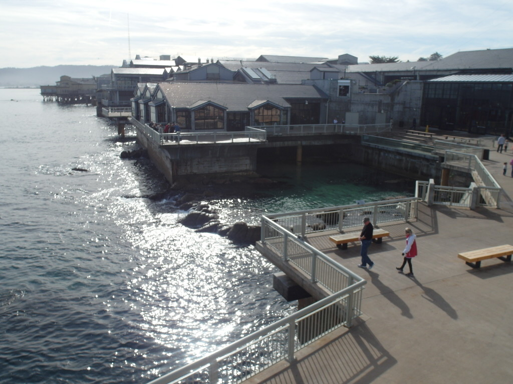 View of the Monterey Bay Aquarium from the outside on the 2nd floor
