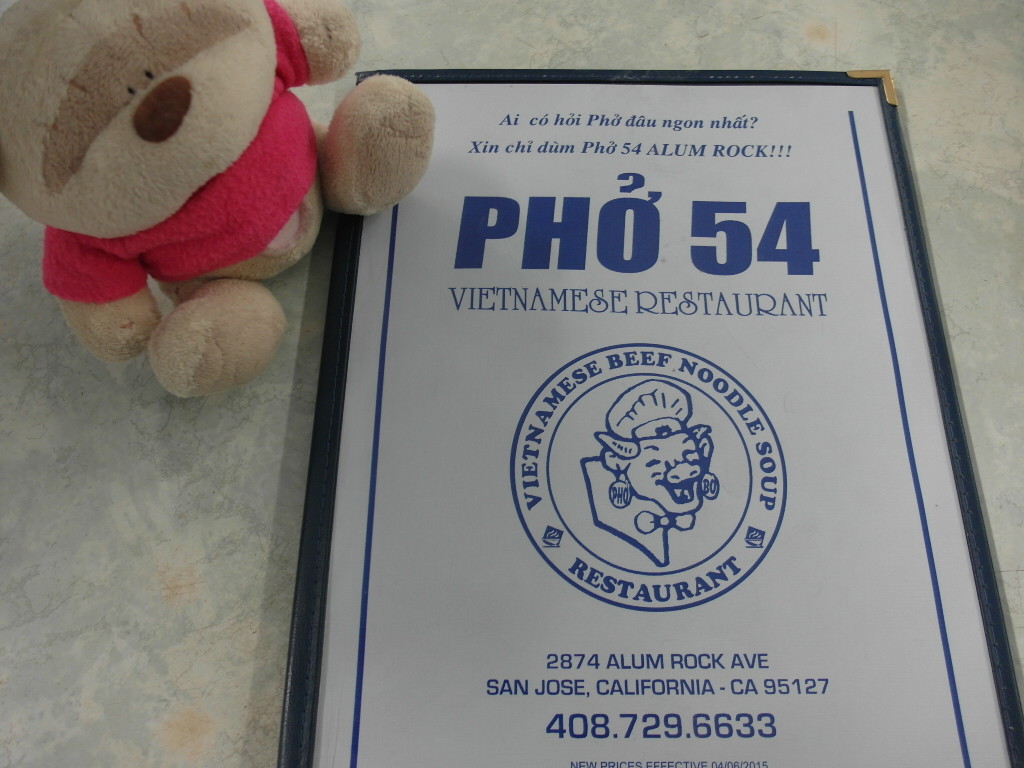 Hungry bear and her fav Viet food Pho 54 Alum Rock