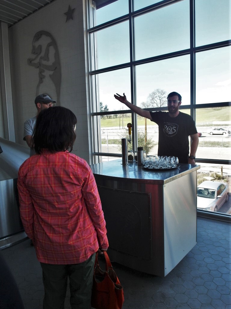 Guide explaining the brewing process at Firestone Walker Brewery