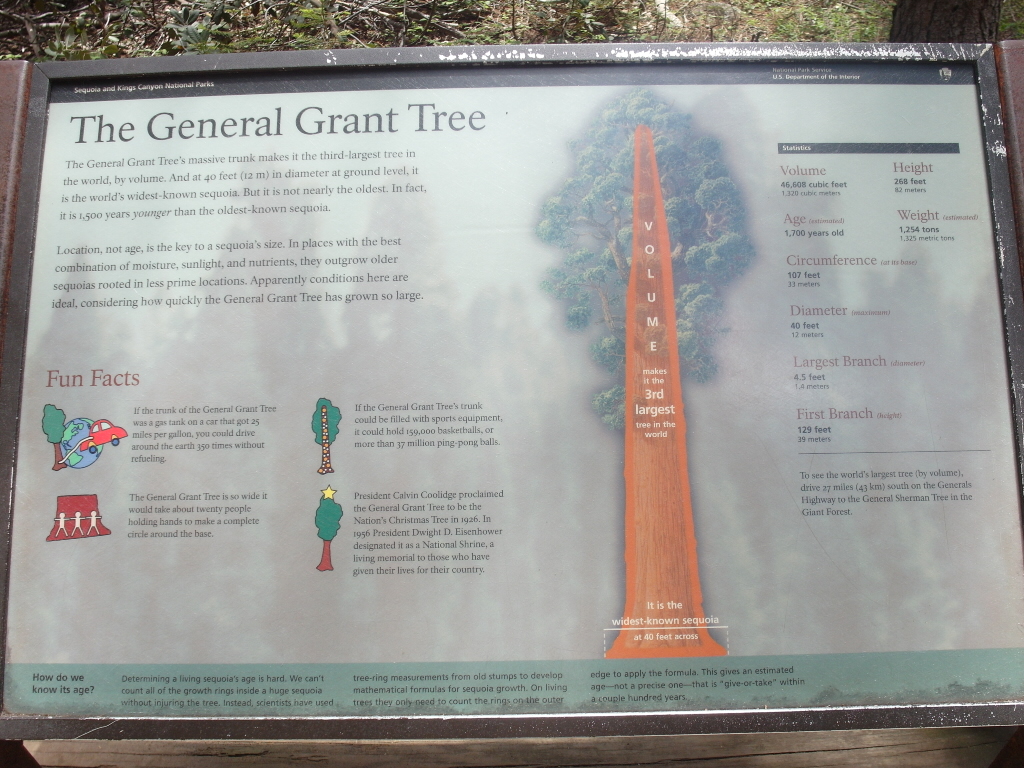 Description of General Grant Sequoia National Park