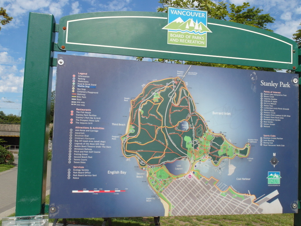 Map Stanley Park Vancouver Canada