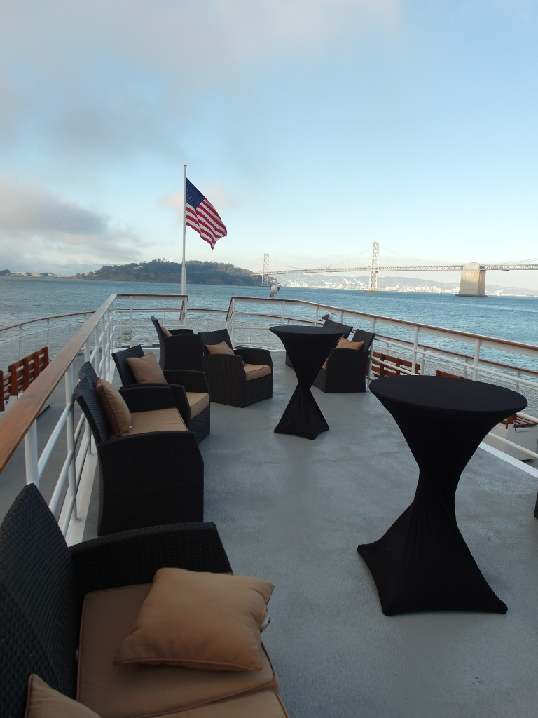 Upper Deck of California Hornblower San Francisco Bay Sunset Dinner Harbour Cruise