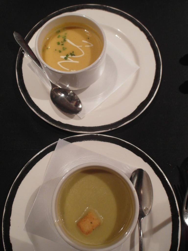 Creamy Butternut Squash, Green Pea Soup