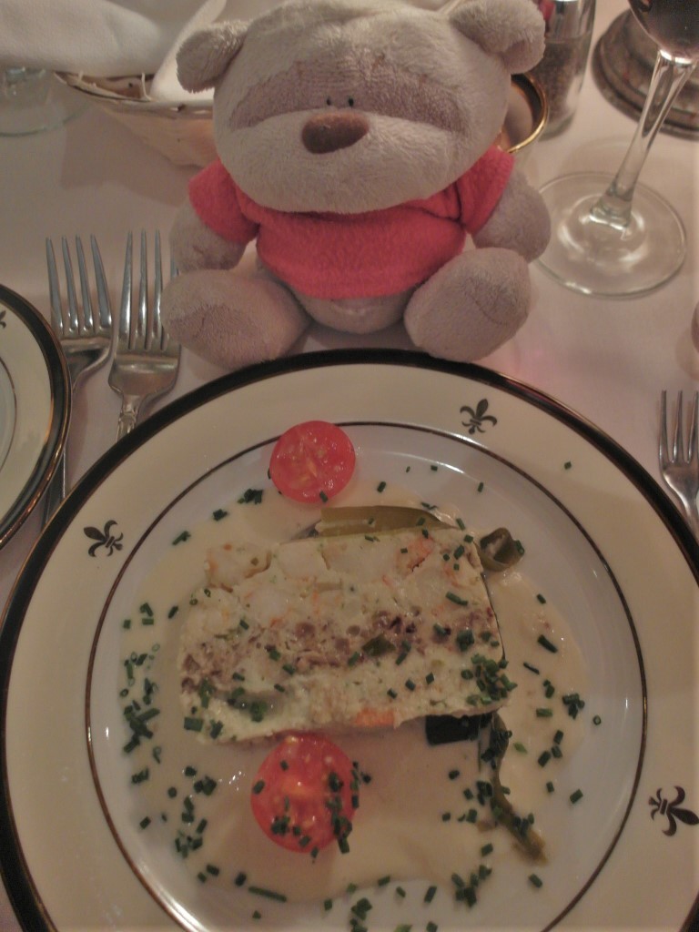 Terrine De Poisson (Warm Seafood Pate with a white wine sauce) Jeanne d'Arc Restaurant
