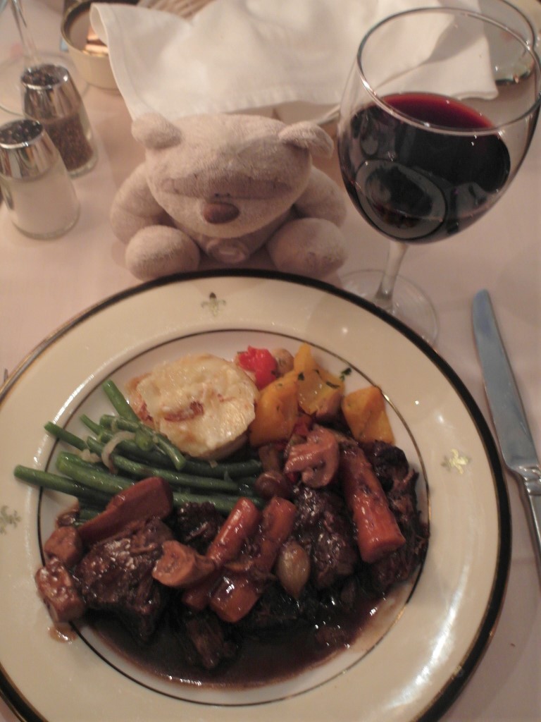 Boeuf Bourguignon (Chunks of Beef Cooked in Red Wine with Onions &Mushrooms) Jeanne d'Arc Restaurant