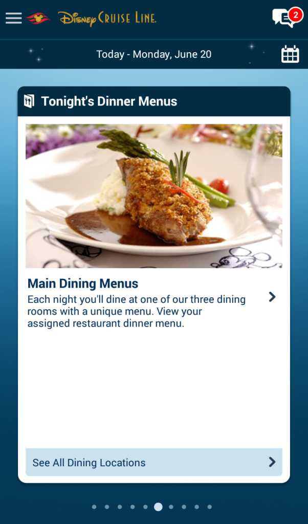 Dining Rooms Disney Cruise Line Navigator App