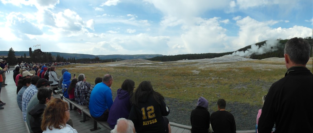 Panoramic View Old Faithful Geyser Yellowstone National Park