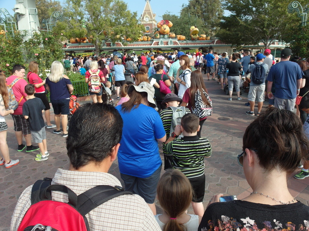 Crowd Entering Disneyland Park Anaheim