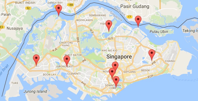 Map of Singapore under Things to do Category