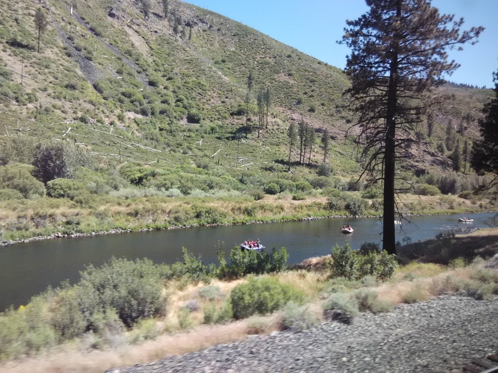 California Zephyr Scenery - Rafters along Colorado River