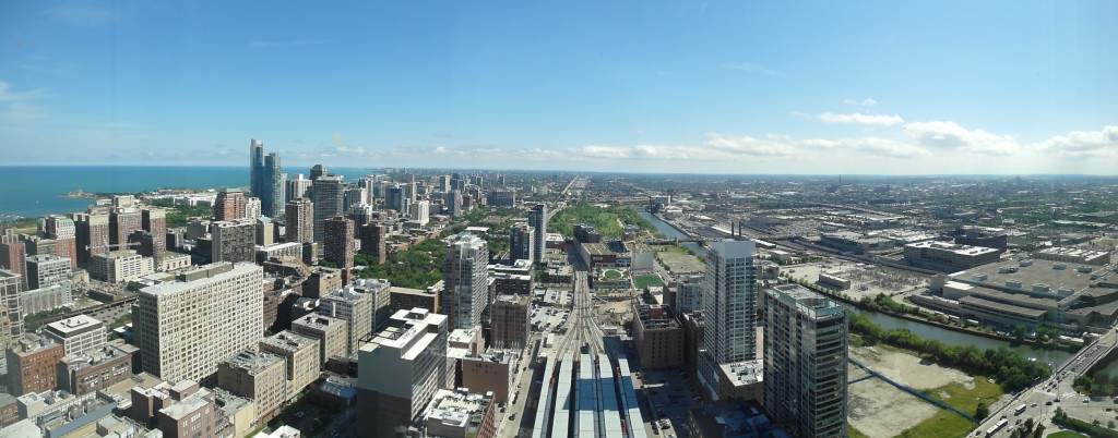 Panoramic view of Chicago from The Buckingham Hotel