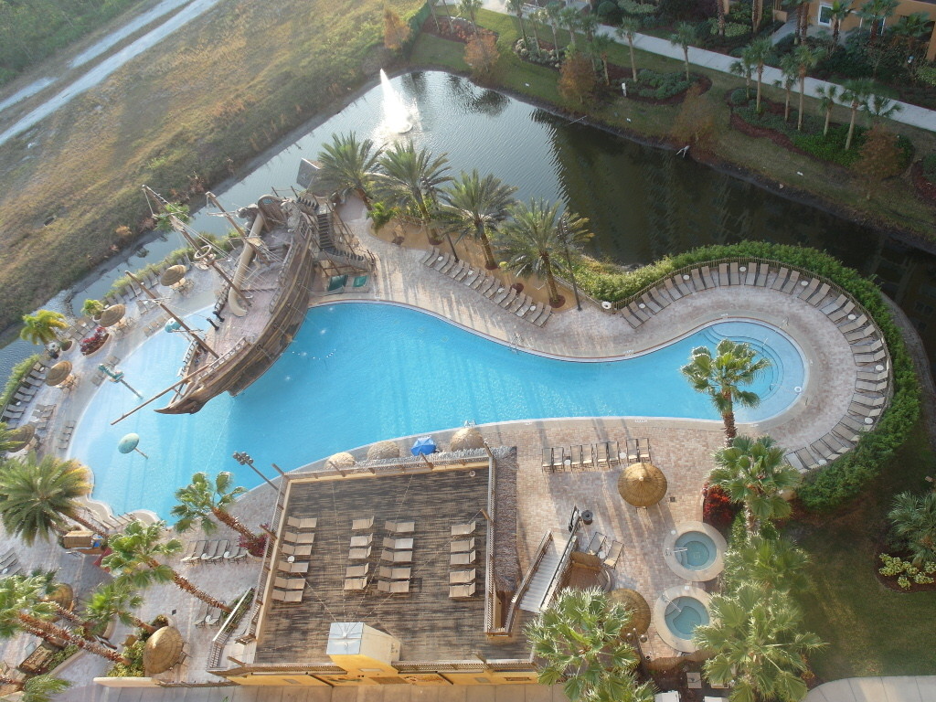View of Pirates Plunge Theme Pool from our room