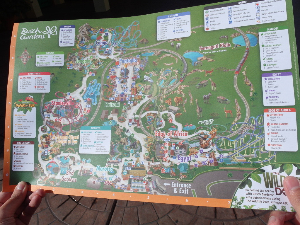 Map of Busch Gardens Tampa Bay