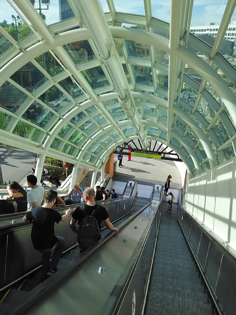 Escalator connecting Upper Lot and Lower Lot at Universal Studios Hollywood