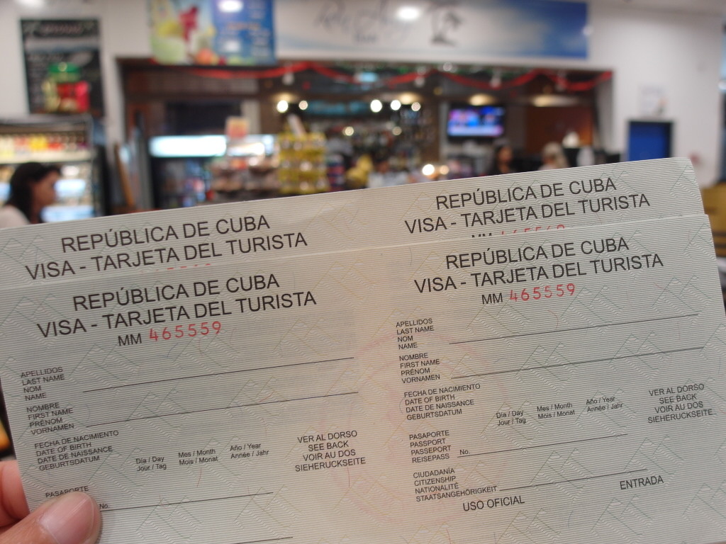 Tourist Card to enter Cuba