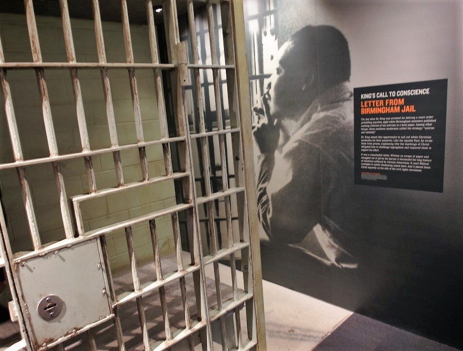 Dr Martin Luther King Jr held in Birmingham Jail