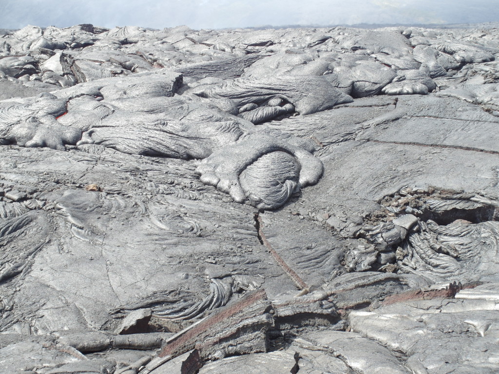 Surface flowing lava at Hawaii Volcanoes National Park