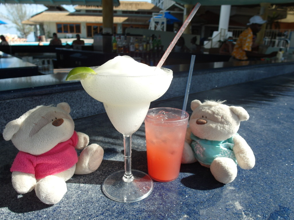 2bearbear enjoying cocktails by the pool at Sunscape Splash Montego Bay