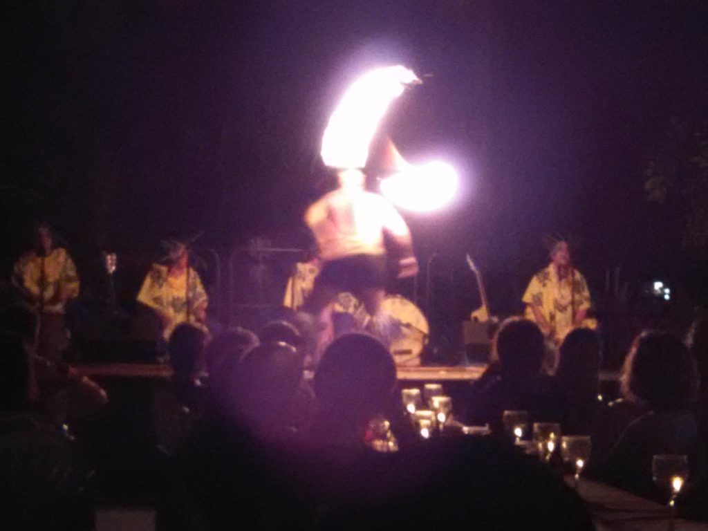 Fire spitting performance at Grand Hyatt Kauai Luau