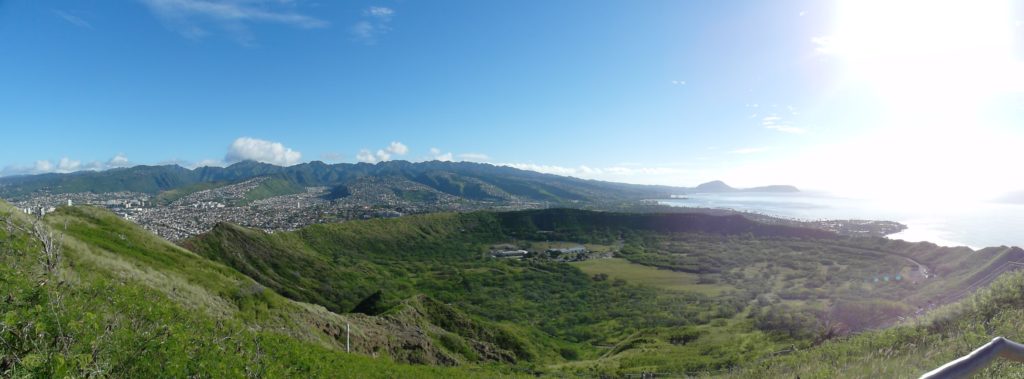 Panoramic View from Top of Diamond Head Crater
