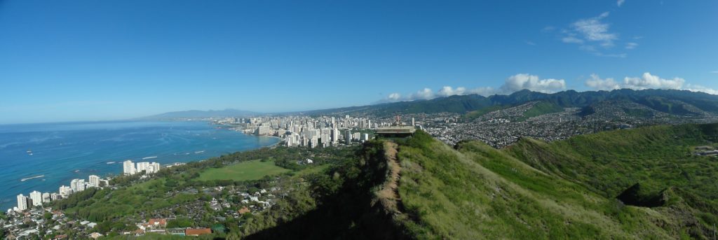 View of Honolulu City from top of Diamond Head