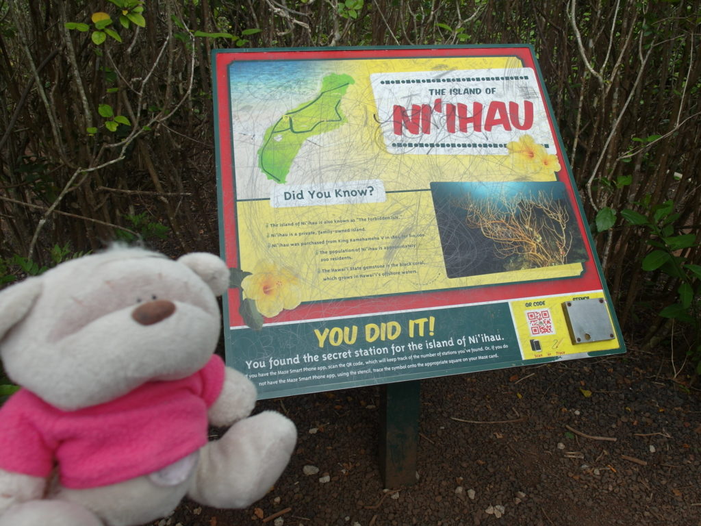 Nihau Check Point of Pineapple Garden Maze Dole Plantation Hawaii