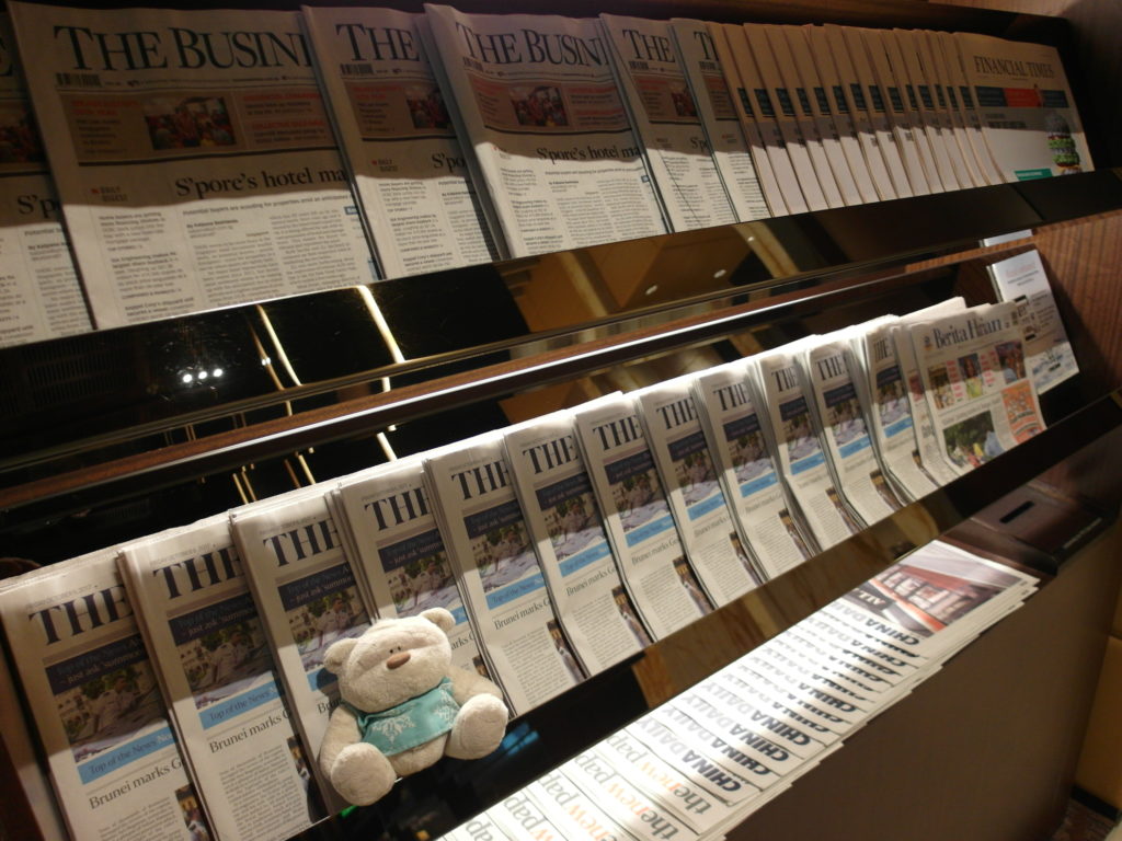 Selection of Papers and Magazines in SQ First Class Lounge