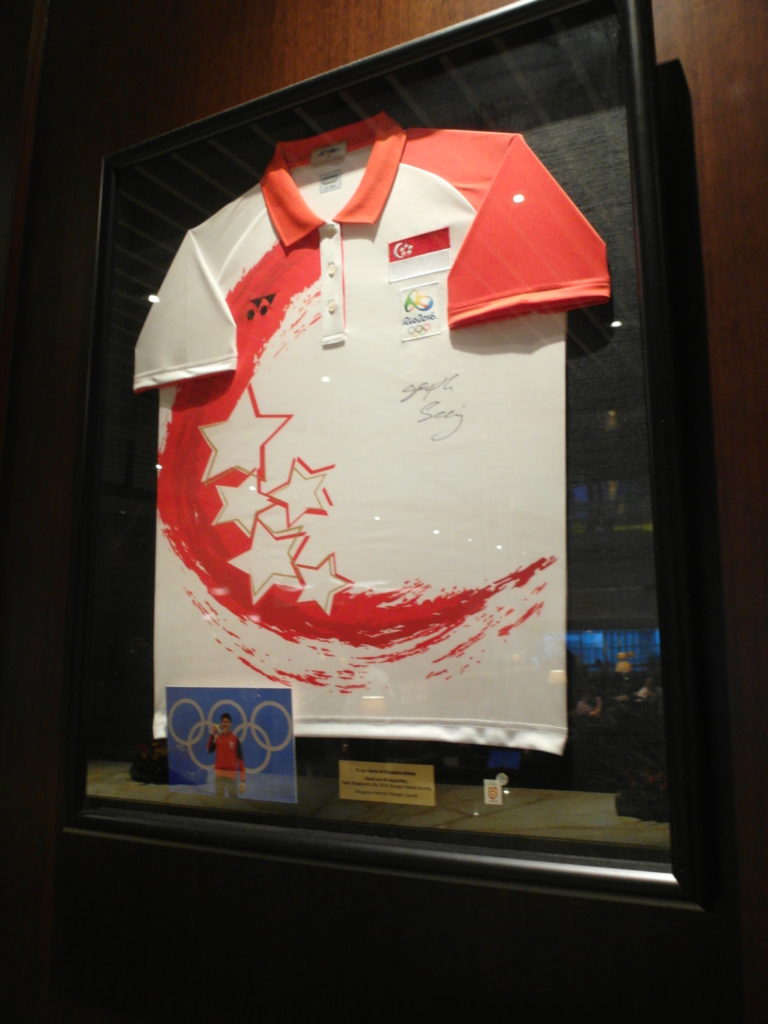 Singapore Jersey signed by Joseph Schooling in SIA SilverKris Business Lounge