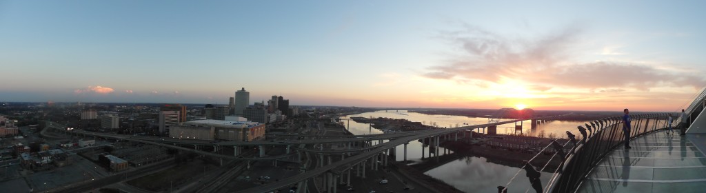 Panoramic View from The Lookout at the Pyramid Memphis