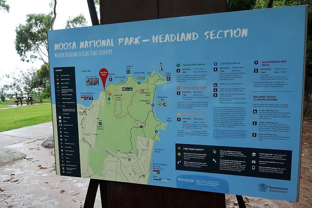 Map and landmarks of Noosa National Park
