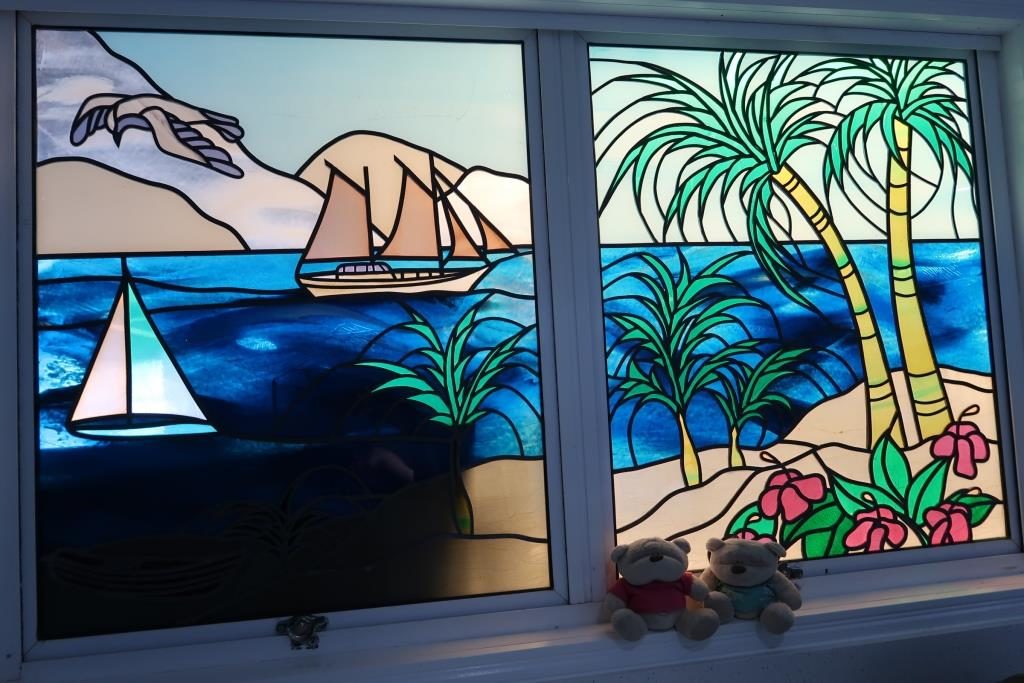 Stained Glass Windows at Moffatt Beach Accomodation