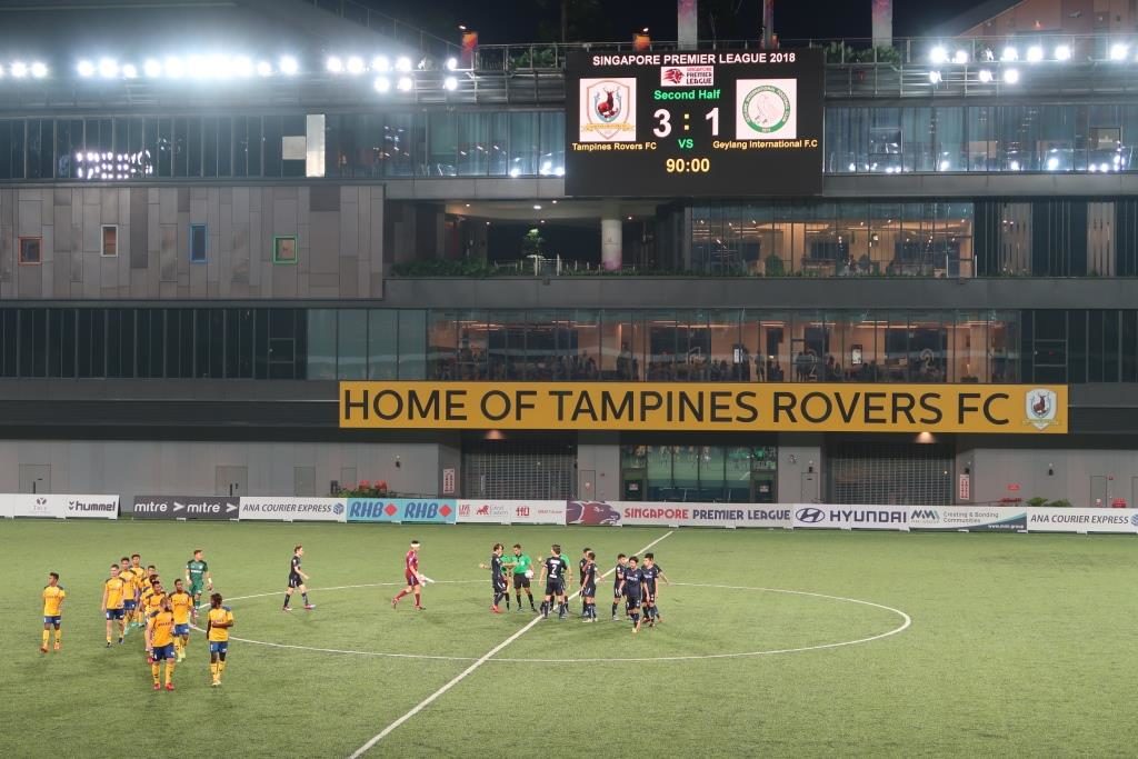 Final Score between Tampines Rovers and Geylang International at Tampines Hub