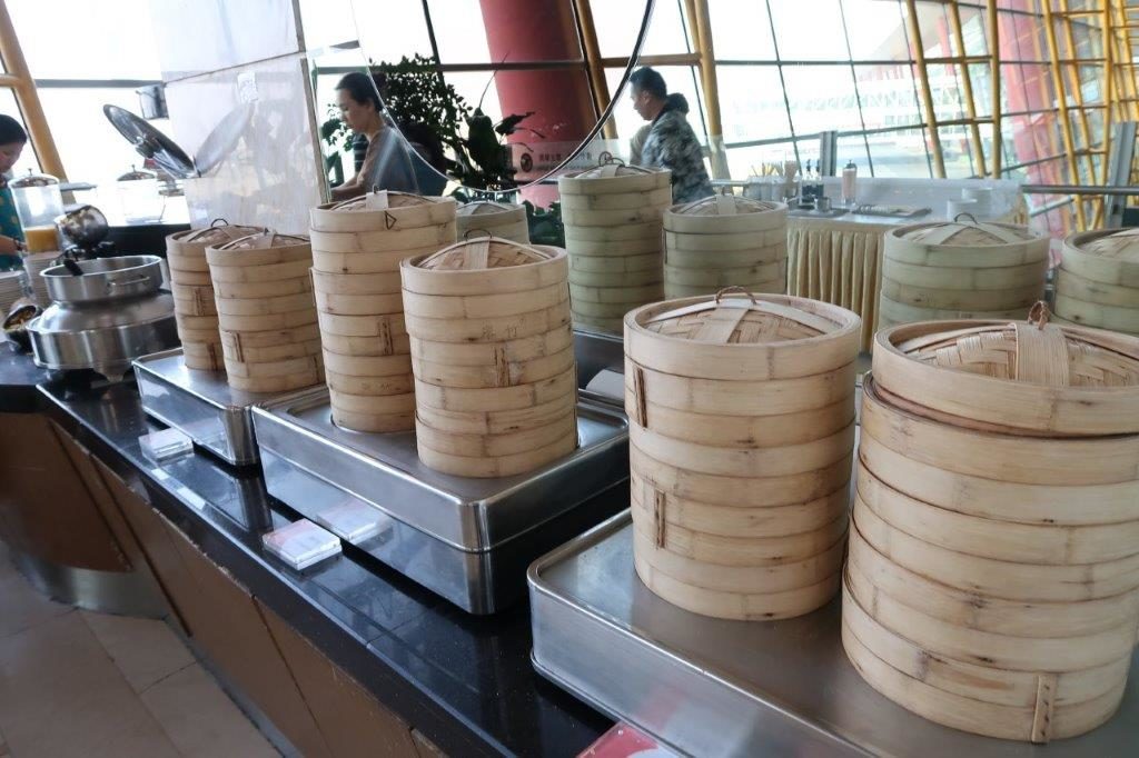 Air China Business Class Lounge Beijing Review - Steamed Food