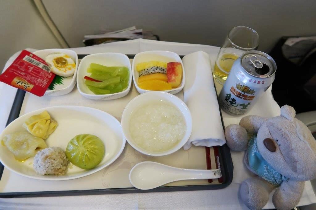 Chinese cuisine aboard Air China Business Class Beijing to Busan