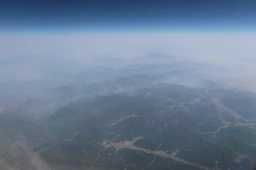 View of Busan from Beijing Busan Air China Business Class Flight