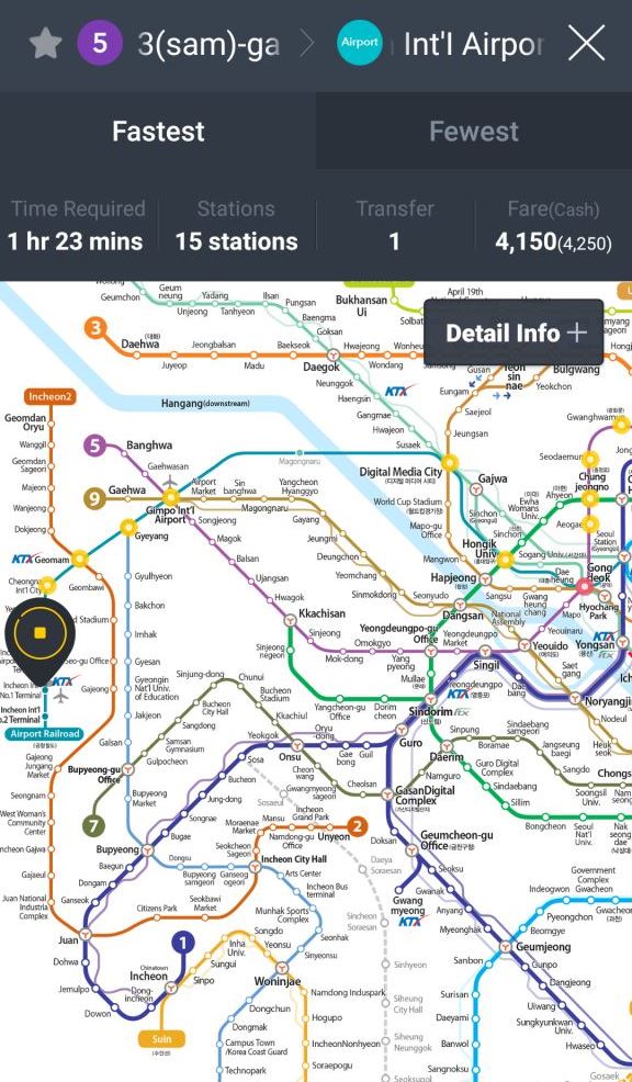 Subway Korea App Seoul Incheon
