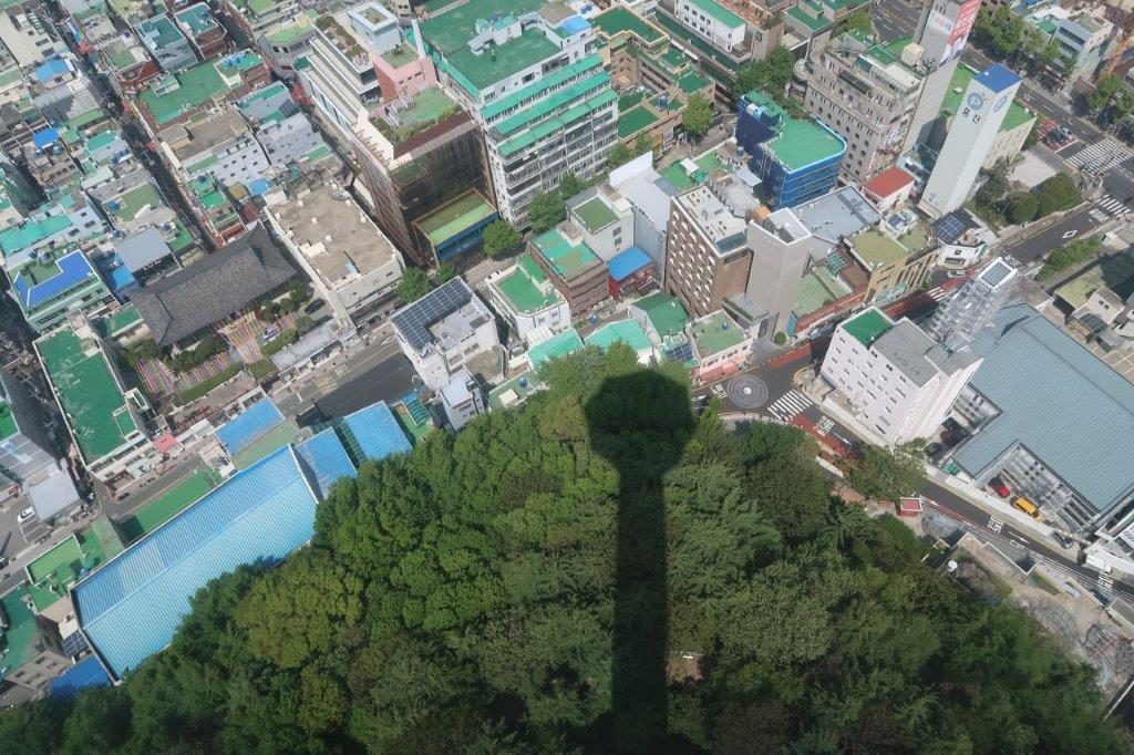 Arty shot of the shadow cast by Busan Tower taken by Kate